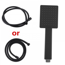 Black Square HandHeld Shower Head With Water Hose Black Square HandHeld Shower Head With Water Hose